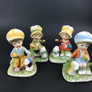 Set of 4 Homco Children at play